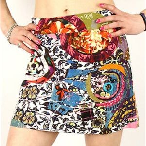 VTG Desigual by L, El Sabor Multicolor/Patterned Skirt, 100% Cotton, Size 28/6